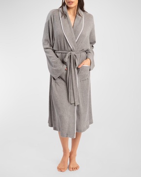 Francesca Ribbed Lace-Trim Robe