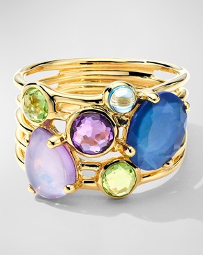 18K Gold Rock Candy Gelato 6-Stone Cluster Ring in Alpine