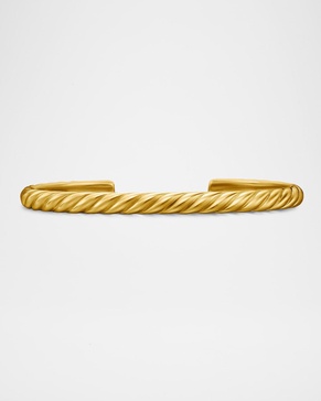 Men's Sculpted Cable Cuff Bracelet in 18K Gold, 5.5mm