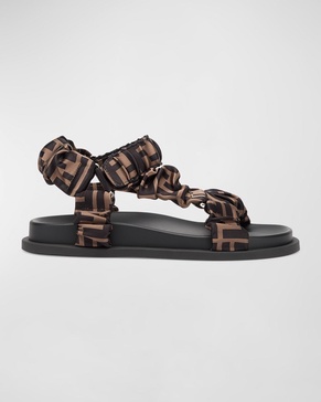 Ruched Logo Hiking Sporty Sandals