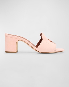 Suede Charm Slide Mules