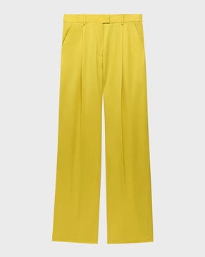 Pleated Wide-Leg Wool Pants