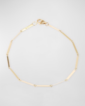 14K Yellow Gold Laser Rectangle Chain Bracelet