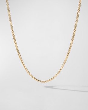 Men's Box Chain Necklace in Brushed 18K Gold