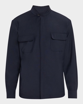 Men's Overshirt with Band Collar