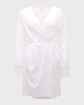 Melissa Lace-Trim Cotton Robe