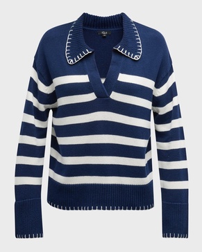 Athena Striped Wool Cashmere Sweater