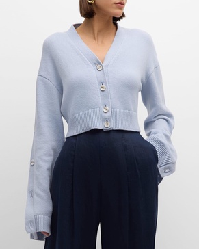 Portofino Cropped Cardigan with Button Detail