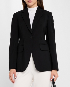 Single-Button Stretch Wool Blazer