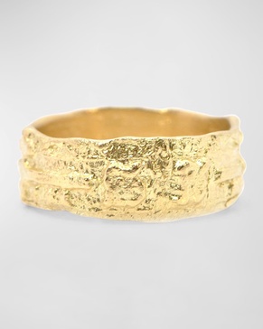 Men's 18K Yellow Gold Artifact Band Ring