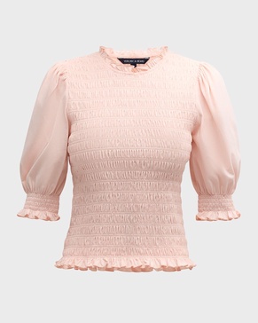 Langston Smocked Short-Sleeve Top