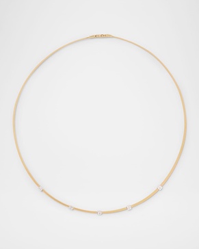 18K Yellow Gold Pave Diamond Choker Necklace