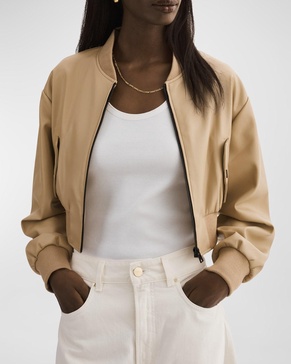 Evelin Faux-Leather Bomber Jacket