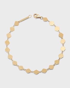 14K Yellow Gold Single Strand Laser Kite Chain Bracelet 