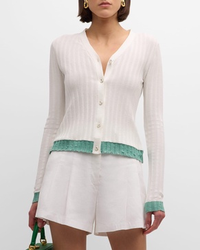 Simona Rib V-Neck Cardigan