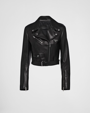 nappa leather biker jacket