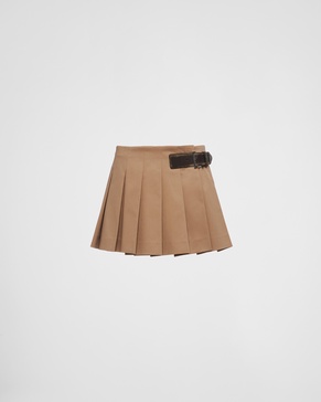 pleated gabardine miniskirt