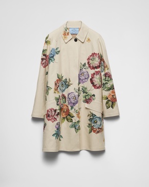 floral-print single-breasted coat