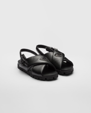 padded crossover-straps flat sandals