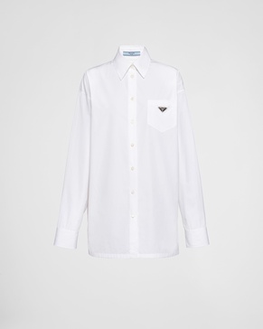 triangle-logo poplin shirt