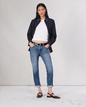 Dre Low-Rise Slim Boyfriend Ankle Jeans