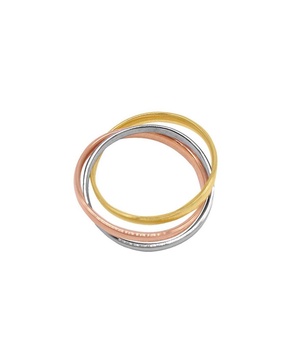 ADORNIA 14K Tri-Tone Plated Interlocking Ring