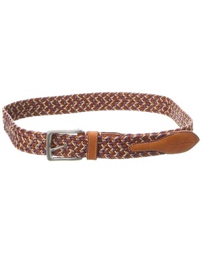 Tommy Bahama Braid Mixed Material Leather-Trim Belt