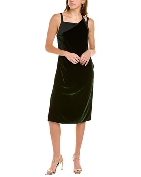 Helmut Lang Velvet Silk-Blend Slip Dress