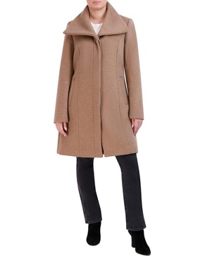 Cole Haan Convertible Collar Wool-Blend Coat