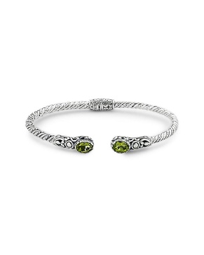 Samuel B Silver 1.60 ct. tw. Peridot Hinge Bangle Bracelet