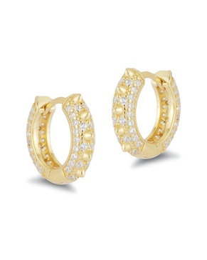 Glaze Jewelry 14K Over Silver CZ Spike Huggie Earrings