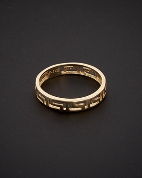 14K Italian Gold Greek Key Band Ring