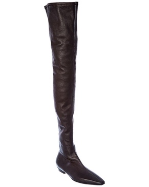 Bottega Veneta Almond Leather Over-The-Knee Boot