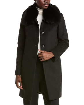 club collar wool-blend car coat