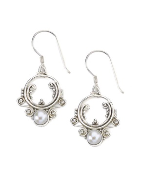 Samuel B. Silver Pearl Balinese Earrings