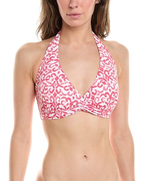 Tommy Bahama Scrolls Underwire Twist Front Halter Bikini Top