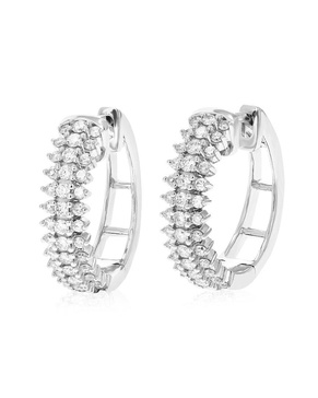 Amairah Silver 0.75 ct. tw. Lab-Grown Diamond Hoops