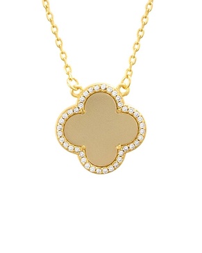 ADORNIA 14K Plated Halo Clover Necklace