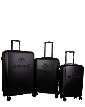 Roberto Cavalli Classic Logo 3pc Expandable Luggage Set