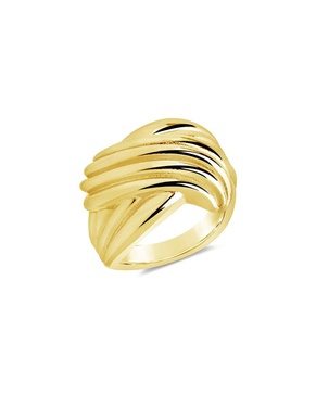 Sterling Forever 14K Plated Plié Textured Statement Ring