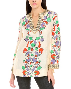 Tory Burch Classic Silk Tunic Top