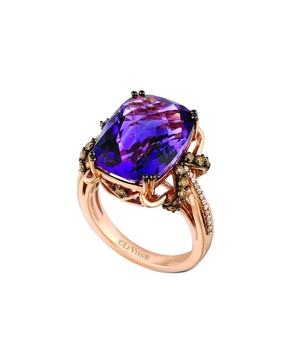 Le Vian® Chocolatier 14K Strawberry Gold 10.33 ct. tw. Diamond & Amethyst Ring