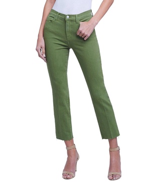 L'AGENCE Sada High-Rise Crop Slim Jean Cactus Green Jean