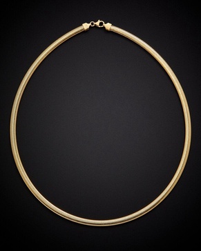  18K Italian Gold 5mm Flat Mesh Necklace