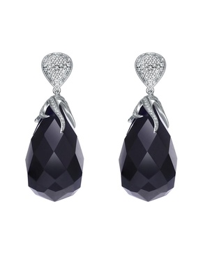 Genevive Silver CZ Drop Earrings