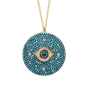 Gabi Rielle 14K Over Silver CZ Evil Eye Necklace