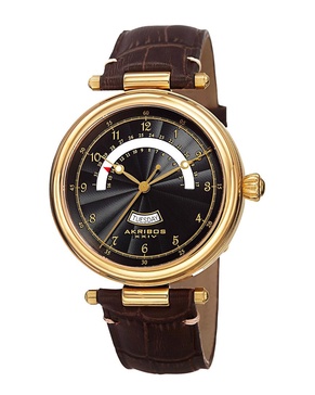 Akribos XXIV Men's Genuine Leather Watch