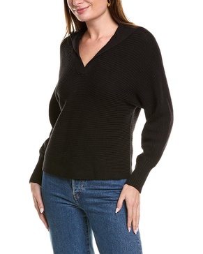 NIC+ZOE Drape Collar Shaker Sweater