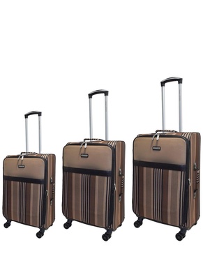 Adrienne Vittadini Horizontal Striped Collection 3pc Luggage Set