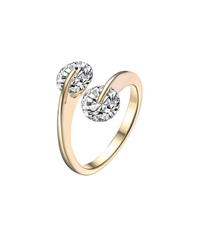 Genevive 14K Over Silver CZ Ring